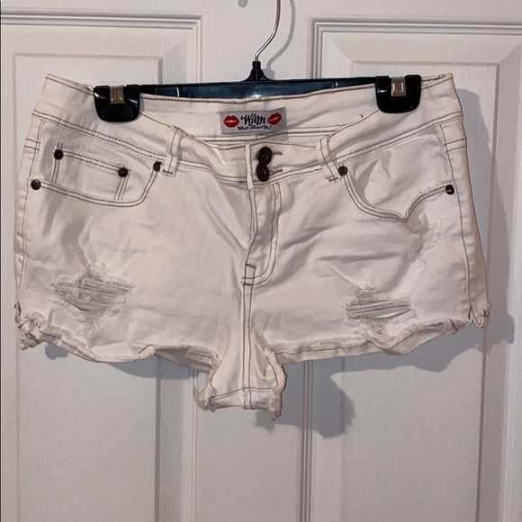 White Jean short shorts - Picture 1 of 3